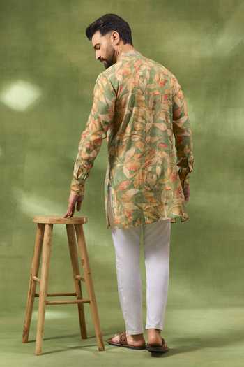 Spring Break Botanical Print Kurta & Pant Set 