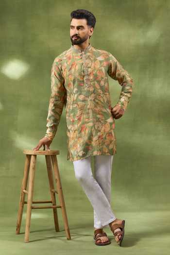 Spring Break Botanical Print Kurta & Pant Set 