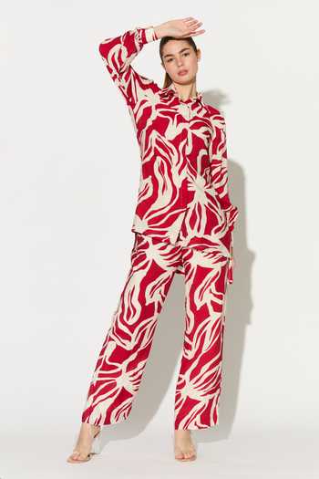 Koai White Silk, Cotton, Muslin Abstract Print Pant at Aza Fashions Koai_White Silk, Cotton, Muslin Abstract Print Pant _at_Aza_Fashions