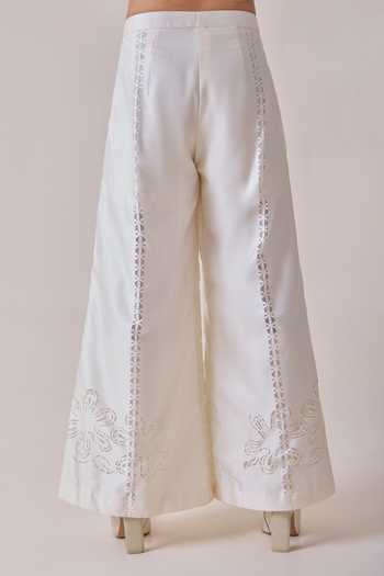 Needleten Floral Cutwork Palazzo 