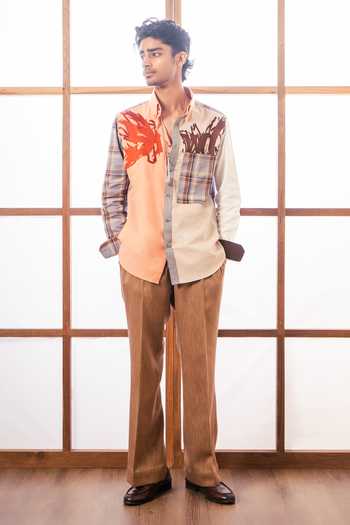 Buy_ROHIT DOSHI_Multi Color Cotton All Mix Roll Earthy Shirt _Online_at_Aza_Fashions