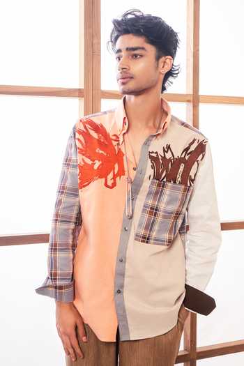 ROHIT DOSHI All Mix Roll Earthy Shirt 