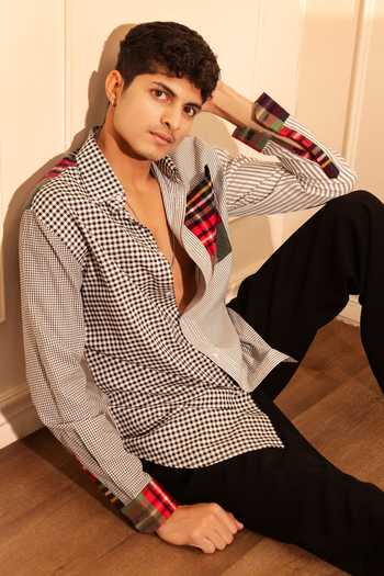 Rohit Doshi All Mix Roll Checks & Striped Shirt 