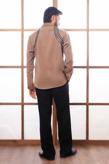 ROHIT DOSHI Bullets Contrast Trim Shirt 