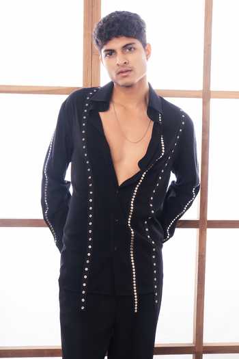 ROHIT DOSHI Strapstroop Studded Trim Shirt 
