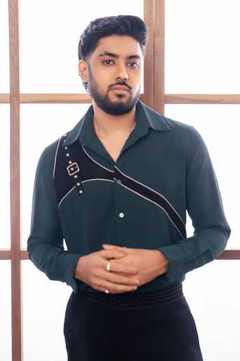 ROHIT DOSHI Armour Color Block Trim Shirt 