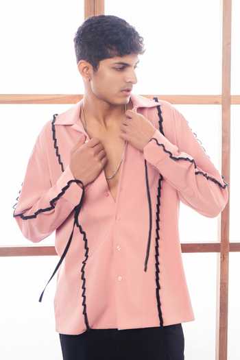 ROHIT DOSHI Contrast Loops Applique Shirt 