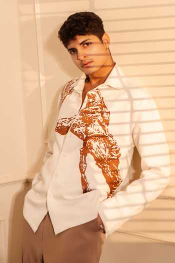 ROHIT DOSHI Across Front Abstract Pattern Shirt 