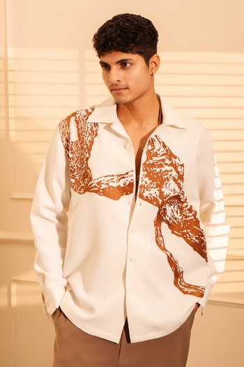 ROHIT DOSHI Across Front Abstract Pattern Shirt 