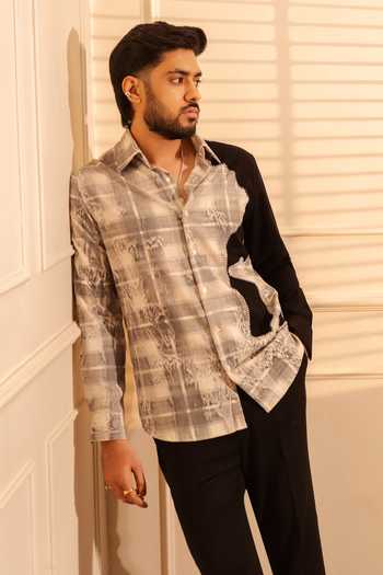 ROHIT DOSHI Amoeba Color Block Shirt 