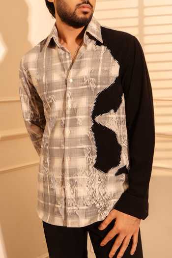 ROHIT DOSHI Amoeba Color Block Shirt 