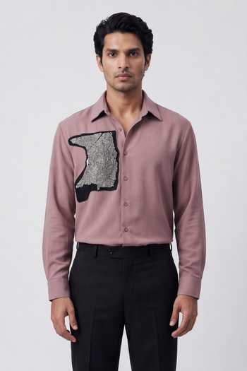 ROHIT DOSHI Entrophy Applique Polyester Shirt 