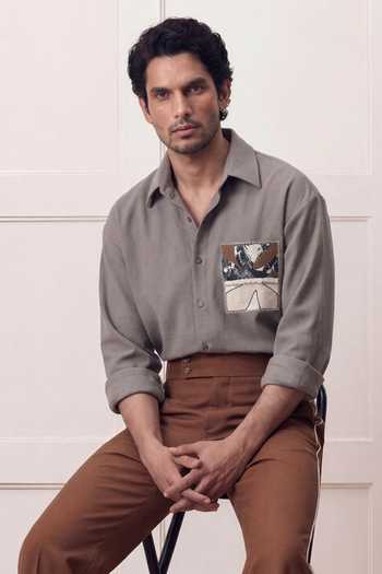 ROHIT DOSHI Soilhoutte Placement Patch Shirt 
