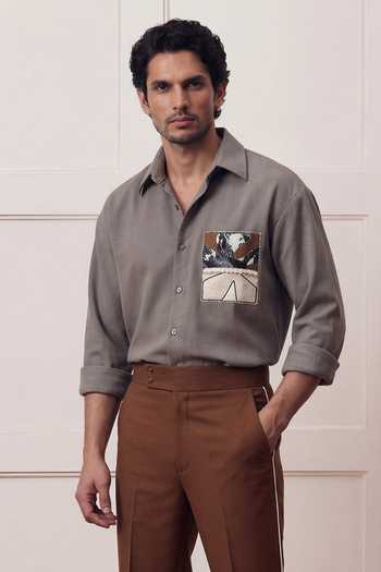 ROHIT DOSHI Soilhoutte Placement Patch Shirt 