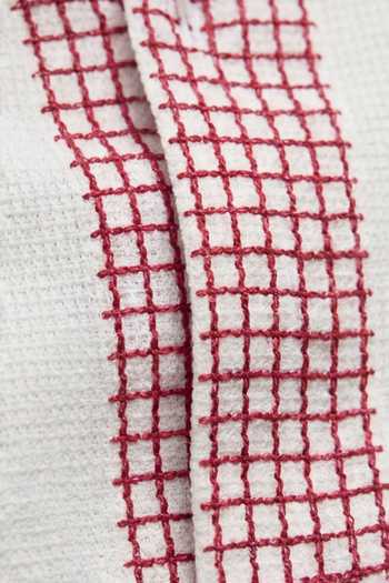ROHIT DOSHI_Off White Polyester Meshmerize Checkered Placket Shirt _Online_at_Aza_Fashions