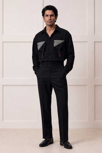 ROHIT DOSHI Meshmerize Checkered Patch Pocket Shirt 