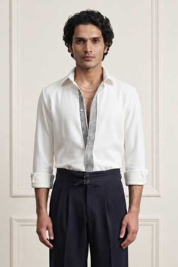 ROHIT DOSHI Meshmerize Checks Placket Polyester Shirt 