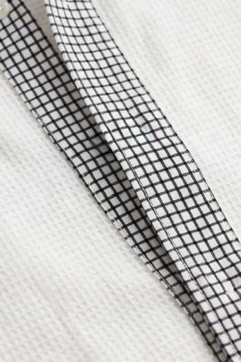 Buy_ROHIT DOSHI_White Polyester Meshmerize Checks Placket Shirt _Online_at_Aza_Fashions
