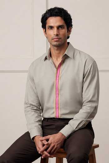 Rohit Doshi Beyond Tapes Light Sage Shirt 