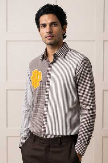 Rohit Doshi Mix Veg Brown Gravy Shirt 