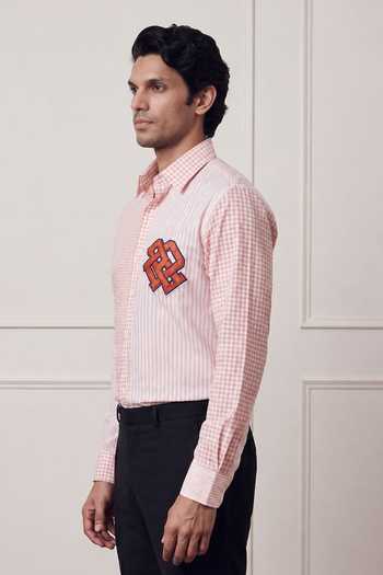 Rohit Doshi Mix Veg Orange Gravy Shirt 