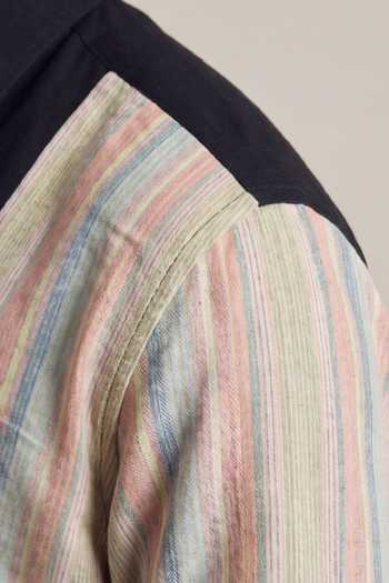 Buy_ROHIT DOSHI_Black Polyester Almost Paulsmith Color Block Shirt _Online_at_Aza_Fashions