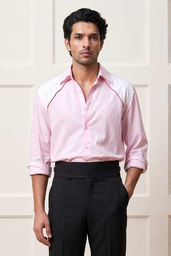 ROHIT DOSHI Crest Placed Trims Shirt 