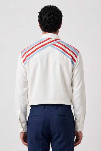 ROHIT DOSHI Destripe Patch Polyester Shirt 