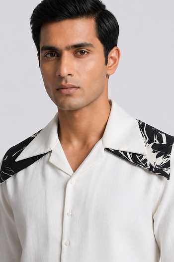 Buy_ROHIT DOSHI_White Polyester Extended Warranty Shirt _Online_at_Aza_Fashions