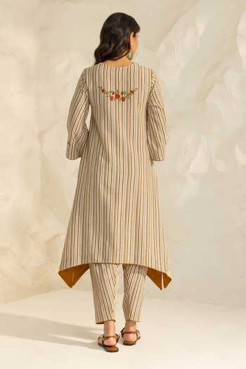 Dohr India Savera Stripe Print Kurta Set 