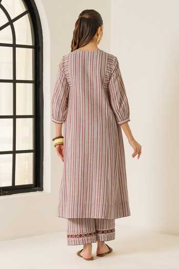Dohr India Aaliyah Striped Pattern Kurta Set 