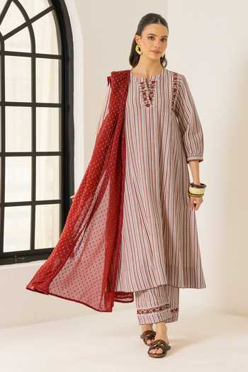 Dohr India Aaliyah Striped Pattern Kurta Set 