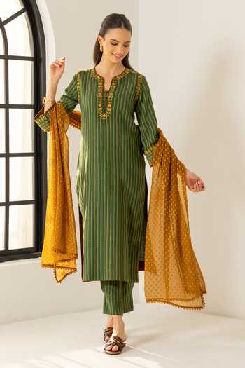 Dohr India Nyra Striped Print Kurta Set 