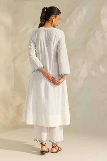 Dohr India Kiara Placement Embroidered Kurta Set 