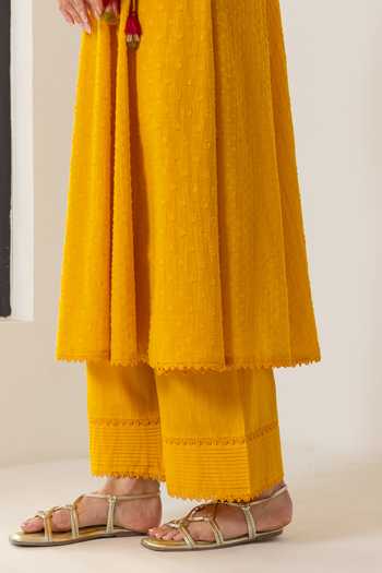 Buy_Dohr India_Orange Cotton, Silk, Viscose, Jacquard Elara Aari Embroidered Angarkha Set _Online_at_Aza_Fashions