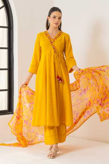 Dohr India Elara Aari Embroidered Angarkha Set 