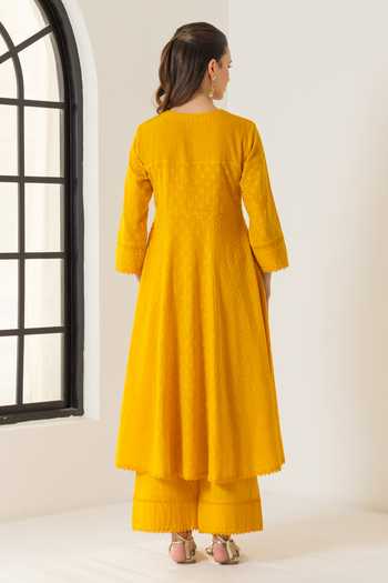 Dohr India Elara Aari Embroidered Angarkha Set 