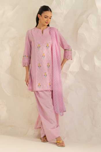 Dohr India Laila Embroidered Kurta Pant Set 