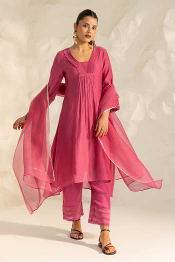 Dohr India Samira Cotton Silk Kurta Set 