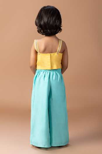 Little Brats Hand Embroidered Top & Palazzo Set 