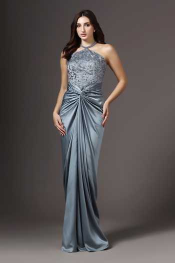 Pooja Peshoria Hand Embroidered Bodice Gown 