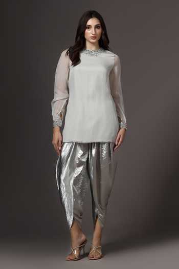Pooja Peshoria Placed Hand Embroidered Kurta Set 