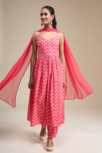 Buy Khwaab By Sanjana Lakhani Pink Cotton Butti Print Anarkali Set Online at Aza Fashions Buy_Khwaab By Sanjana Lakhani_Pink Cotton Butti Print Anarkali Set _Online_at_Aza_Fashions