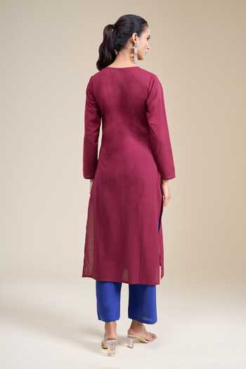 Khwaab By Sanjana Lakhani Straight Kurta & Contrast Pant Set 