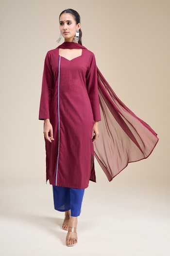 Khwaab By Sanjana Lakhani Straight Kurta & Contrast Pant Set 