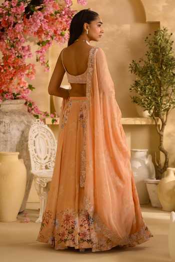 Lashkaraa Flared Floral Print Lehenga Set 