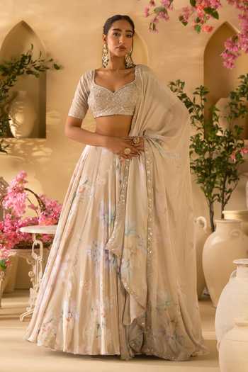 Lashkaraa Floral Pattern Print Lehenga Set 
