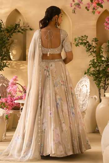 Lashkaraa Floral Pattern Print Lehenga Set 