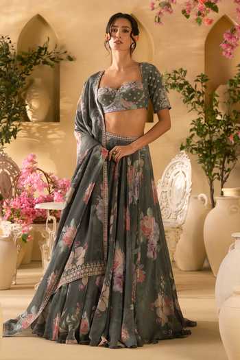 Lashkaraa Floret Print Lehenga Set 