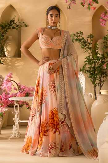 Lashkaraa Botanic Floral Print Lehenga Set 